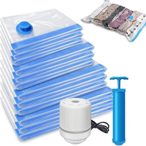 Sac sous vide pour vêtements-sac de rangement sous vide-peu encombrant, réutilisable, adapté aux vêtements, literie, oreillers, couettes, voyage textile (1/5)