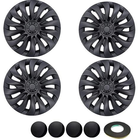 Enjoliveurs, 18 pouces, Design durable, 15 Noir Mat (1/2)