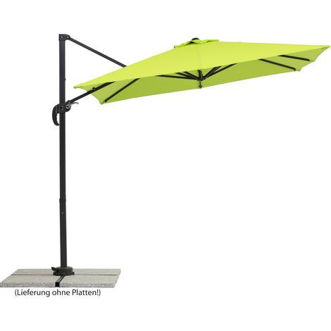 Schneider Sonnenschirm Rhodos Junior apfelgrün 230 x 230 cm inkl. Sonnenschirmhülle Ampelschirm (1/5)