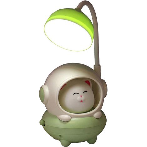 Dessin animé Astronaute Cat Desk Lampe USB Rech – étanche éclairage LED – pour Extérieur – Vert (1/5)