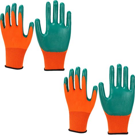 pares de guantes de nitrilo, antideslizantes, resistentes al desgaste, transpirables, para jardinería y construcción. (1/5)