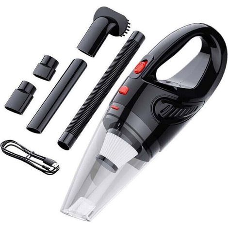 Aspirateur à Main Portable, 120W 32000rpm Rechargeable Aspirateur de Voiture Puissant Maison, Mini Aspirateur de Table sans Fil Portable avec Filtre Lavable/Buses/3H Charge Rapide/Tra (1/4)
