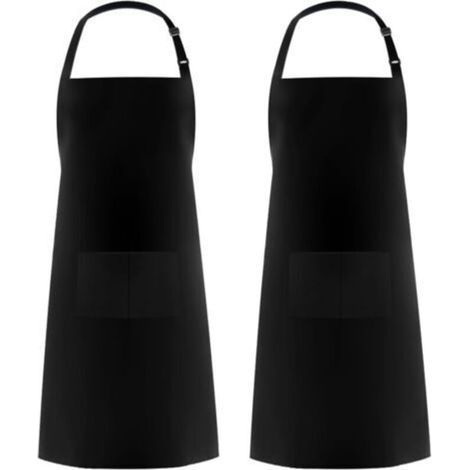 (2 Stück) Küchenschürzen für Männer und Frauen, Haushaltsschürze, Werkzeughalter-Schürzen mit 2 Taschen zum Grillen, verstellbare Gärtnerschürze für Erwachsene für die Gartenarbeit (1/4)