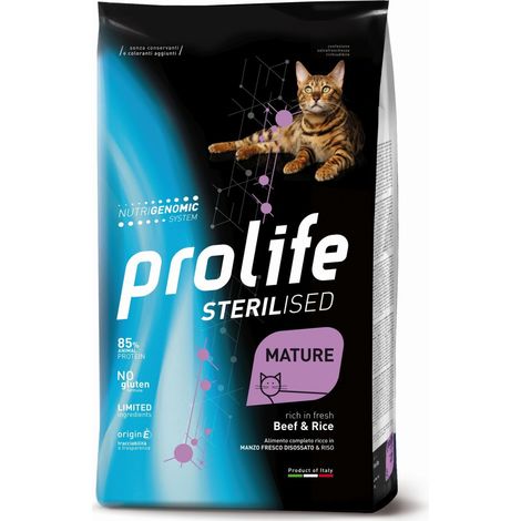 Prolife Cat Sterilised Mature Manzo e Riso - Prolife Cat Sterilised Mature Manzo e Riso - Sacco Da 400 Gr
