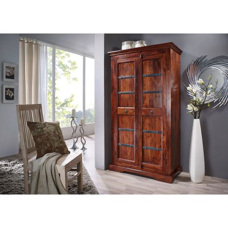 OXFORD 401 Armadio in legno di acacia - laccato / nougat 97x50x176