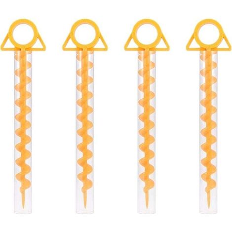 Piquets de tente spirales Ulisem, piquets de tente sardine, piquets de tente spirales en plastique robuste de 30 cm pour tentes, trampolines, animaux avec tube, lot de 4
