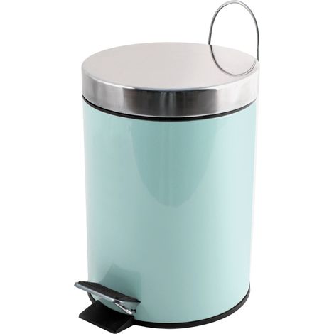 Papelera con pedal de acero inoxidable 3L Verde pastel MSV
