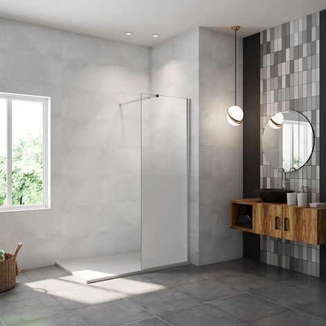 [PRODUIT D'OCCASION]AICA paroi de douche à l'italienne 70x200cm Modèle Brume avec barre de stabilisation 73-120cm en carré Paroi latérale fixe en 8mm verre de sécurité
