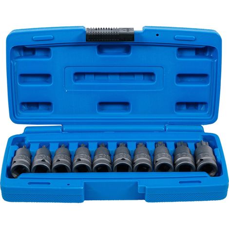 BGS Juego de puntas de impacto entrada cuadrado interior 12,5 mm (1/2") perfil en T (para Torx) T20 - T70 10 pzs. - 5097 (1/5)