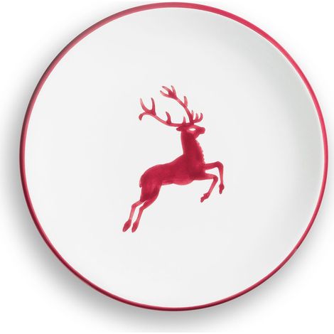 Gmundner Keramik Bordeauxr. Hirsch, Dessertteller Cup (Ø 20cm)