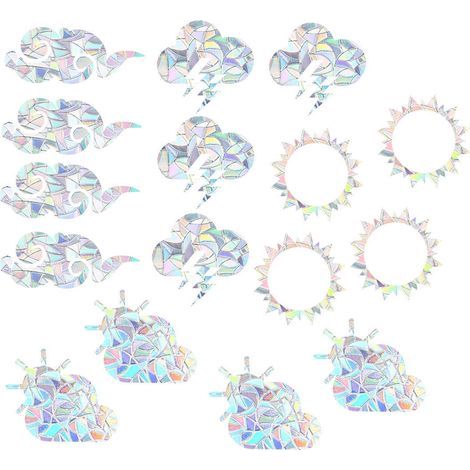 16 Autocollants Arc-en-Ciel Anti-Collision Fenêtre pour Oiseaux - Décoration Vitre Suncatcher (1/5)