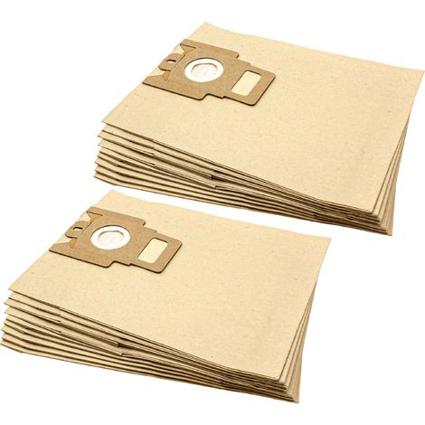 vhbw 20x Sacs compatible avec Baur HPV 8331, 8431 aspirateur - papier, 28,5cm x 22cm, couleur sable