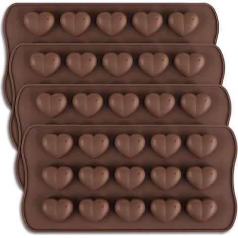Schokoladenherz Formen Set, 4 teilig Silikon Süßigkeitenform DIY Küchenutensilien Schokolade (1/5)
