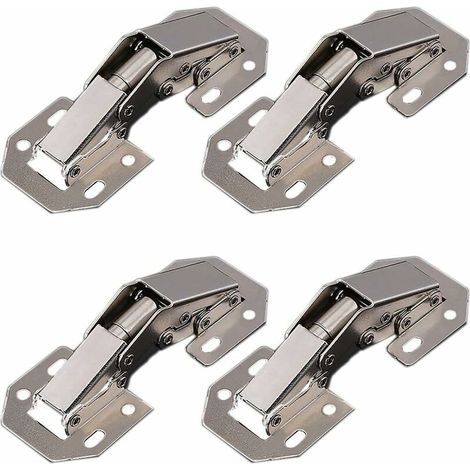 4 Pieces 90 Degree Easy to Install Hidden Kitchen Cabinet / Arched Cabinet Hinges (1/4)