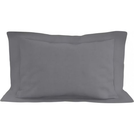 Taie d\\oreiller en coton 57 fils 50x70 cm gris, par 50 x 70 cm gris (1/4)