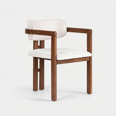 Polsterstuhl Toscana aus Holz und Stoff für den Essbereich - Weiß (1/5)