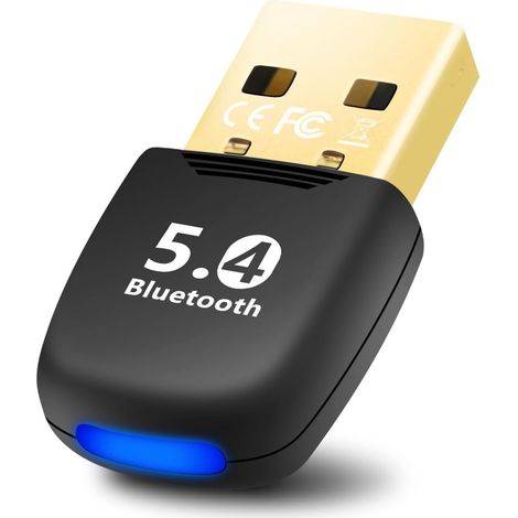 Clé Bluetooth pour PC, Adaptateur Bluetooth 5.4 USB Low Latency, Plug & Play, Récepteur Bluetooth avec Windows 11/10/8.1/7 pour PC fixe/ordinateur portable (1/5)