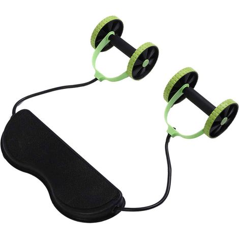 Appareil de musculation abdominale à double roue pour un entraînement complet du corps, amincissant et fitness (noir + vert) (1/5)
