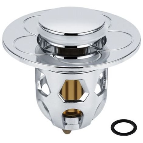 QORVA-Bouchon d'évier Pop-Up en acier inoxydable, bouchon de vidange universel pour lavabo de comptoir, bouchon de bain