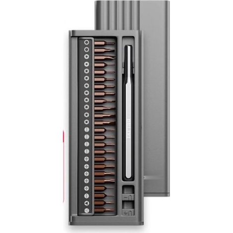 (25 pièces)Ensemble de tournevis électriques portables rechargeables multifonctionnels avec affichage de puissance et éclairage LED avant (1/5)