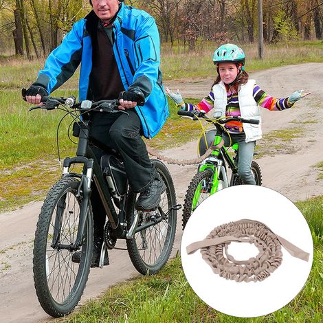 Towing Cord Bike Tow Bar [设计规格型号] - Cordon de Remorquage de Vélo Réactif en Nylon Design Déployable Longueur Naturelle 2,7m Khaki Portable Rope pour Running Walking Bicycling Tow Accessory (1/5)