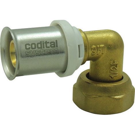 Coude laiton multicouche TH CODITAL écrou tournant 15x21 pour tube 16mm