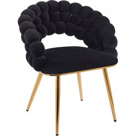 Fauteuil en velours noir K20-FX (G)