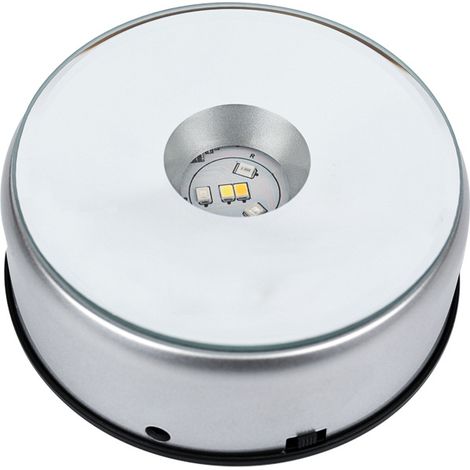 Support Lumineux En Cristal - Base À LED Rotative 90° - Gravure Intérieure 3D - Lumière Blanche Et Colorée - 1 Pièce (1/5)