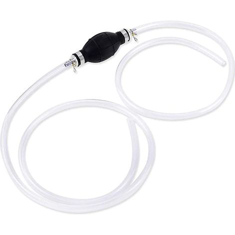 Hand-operated gasoline pump, manual fuel pump, portable 8 mm suction hose (with hose), portable fuel transfer pump, emergency fuel pump (transparent)