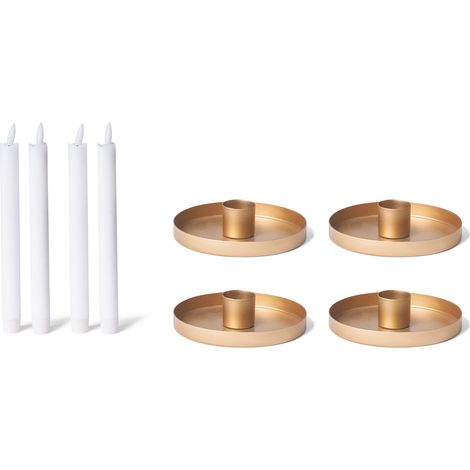 4x Novaliv Standkerzenhalter  Stabkerzenhalter 4 x 6cm Gold (1/4)