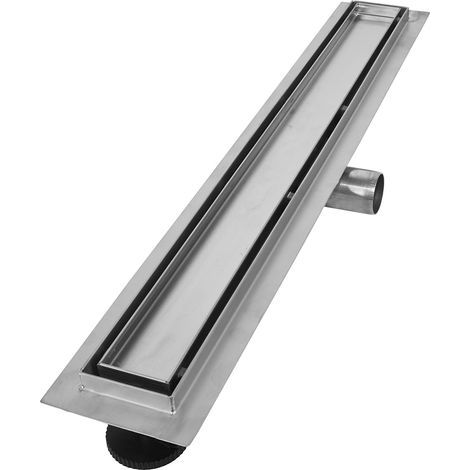 Bonde de douche en acier inoxydable argenté italien - 300 x 70 mm (1/5)