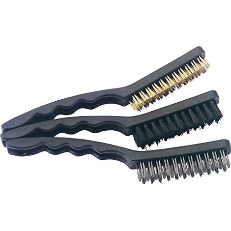 Draper 26928- Set 3 spazzole in ottone, nylon e acciaio INOX (1/3)