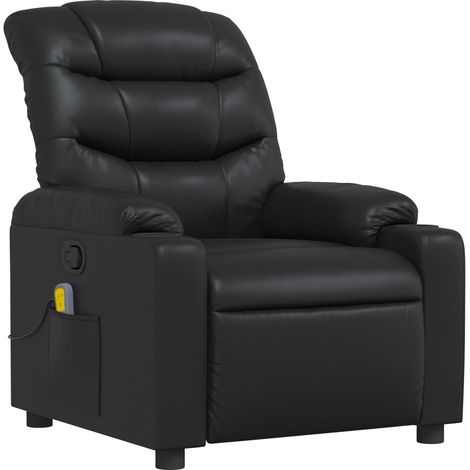 Poltrona relax TV funzione massaggio reclinabile 6 punti massaggio in PVC nero DEC027037