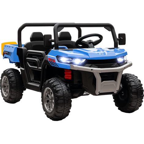 12V 2 Seater Kids Electric Ride-On Car with Electric Bucket, Remote Control - Blue (1/5)