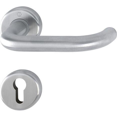 Poignée de bain avec rosace PZ Cylindre profilé, acier inoxydable mat, 3881018 (1/2)