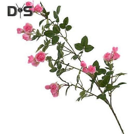 Rose artificielle à longue branche, couleurs vives et réalistes, ne se décolore pas, en soie synthétique, idéale pour la décoration intérieure.rose foncé (1/5)