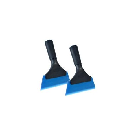 Set di 2 spatole in gomma siliconica per vetri oscurati/adesivi per auto/vetri/specchi/docce, raschietto in gomma (blu) - Crezuo