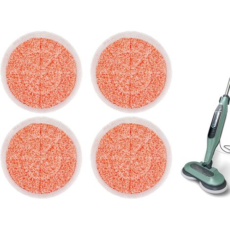 Compatible avec le balai vapeur Shark S7000/S8001 — Lot de 4 lingettes de rechange (accessoires de nettoyage) — Orange (1/5)