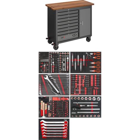 VIGOR Mobile Werkbank SeriesL, mit Sortiment, V4813/NKW, 336-teilig (1/4)
