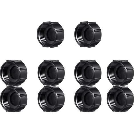 Lot de 10 capuchons filetés en PVC - 25 mm - Rond - Filetage intérieur - Raccords de tuyau - Protection contre l'eau - Raccord fileté pour jardin (1/5)