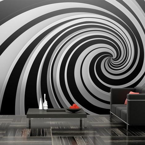 Fotomurale XXL - Black and white swirl - 550x270 (1/4)