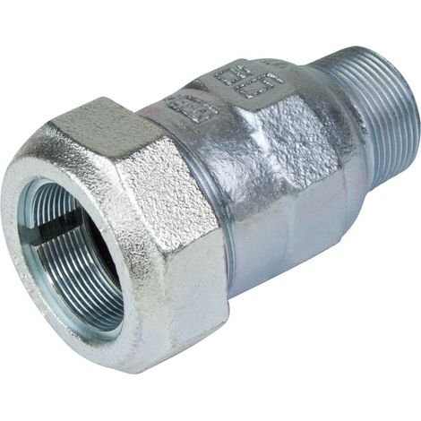 Gebo Verschraubung Temperguss-Verbinder 1 1/4'' x 1 1/4'' AG verzinkt für Stahlrohre 01.150.00.04