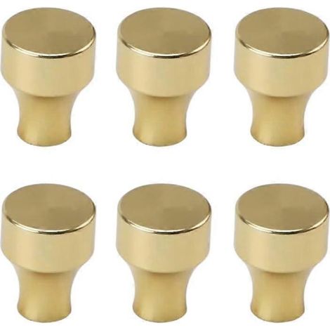 Türknöpfe und Schubladengriffe aus goldfarbenem Aluminium, 6er-Set, Größe A2, modernes Design, einfache Einlochmontage (1/5)