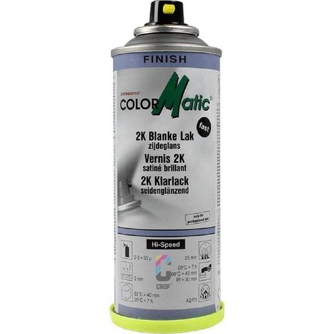 VERNIS 2K INCOLORE SATINE SECHAGE RAPIDE AEROSOL 200ML COLORMATIC