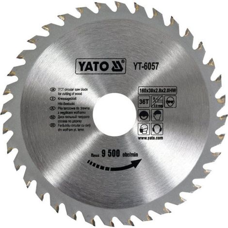 Lame De Scie - 160 X 30 Mm - 36 Dents - Carbure De Tungstène - Pour Bois Et Plastique - 1 Pièce