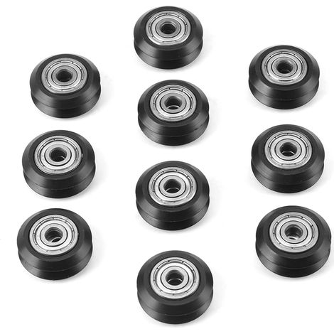 10 piezas de rueda redonda pasiva de plástico POM para impresora 3D con polea de cojinete (1/5)