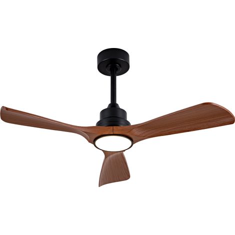 Ventilateur de plafond 42 pouces avec lumière et télécommande, dimmable, ventilateur de plafond moderne couleur noyer, moteur DC silencieux, ventilateur d’intérieur et d’extérieur avec lumière pour te (1/5)