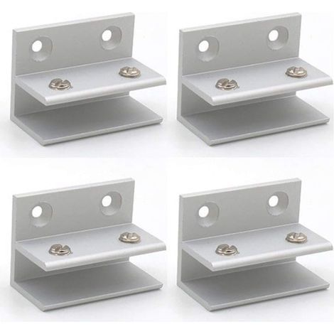 Set mit 4 F-förmigen Glasklemmen, Wandmontage, Duschklemmen, Regalklemmen, 10-12 mm Klemmplatten (1/5)