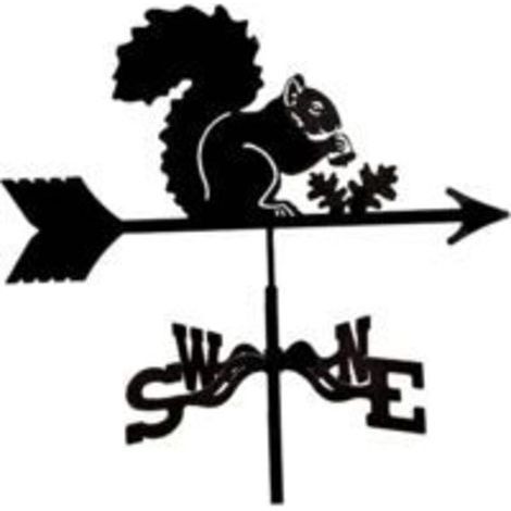 Girouette Métal Écureuil Design Unique pour Jardin Cour Tonnelle Support Robuste Décoration Extérieure - (1/5)