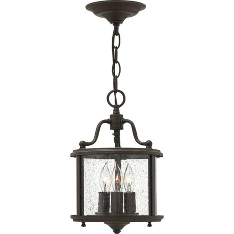Suspension 3 lumières Gentry Hinkley bronze ancien (1/4)